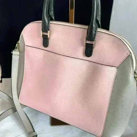 Kate Spade Rococo Pink & Grey Satchel New - Picture 6 of 9